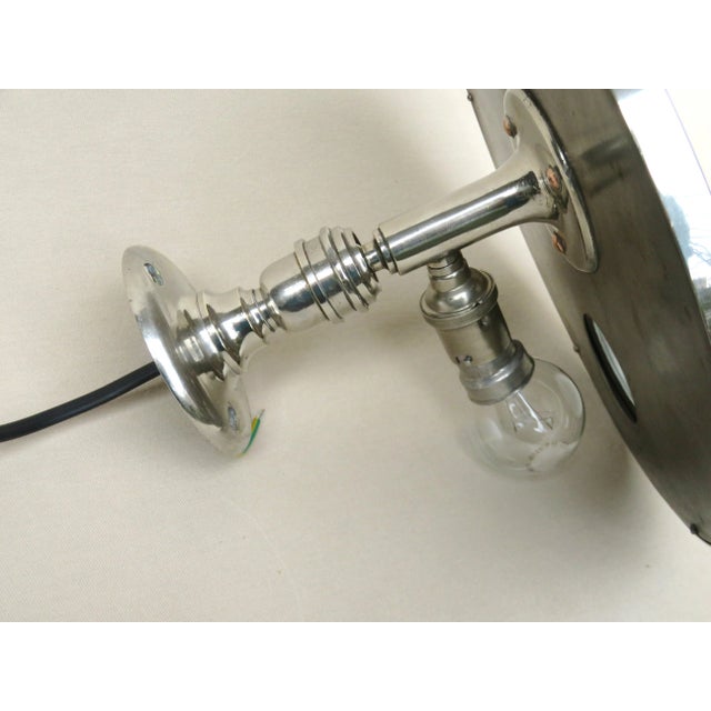 French Art Deco Nickel Le Mirophar Wall Mirrors with Magnifying Element & Light from Brot, Set of 2 For Sale - Image 13 of 18