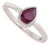 Minimalist Bezel Set Pear 0.8 Ct Red Ruby Solitaire Ring in 925 Solid Silver Size 8 For Sale