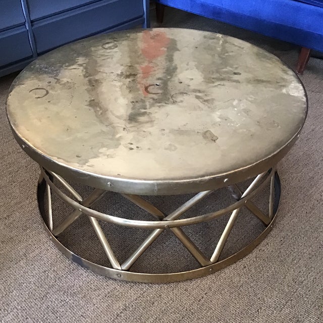 Brass Drum Cocktail Table Chairish