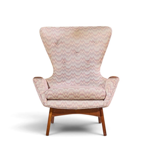Mid 20th Century Adrian Pearsall for Craft Associates 2231-C Mid Century Walnut Wingback Lounge Chairs - Pair For Sale - Image 5 of 12