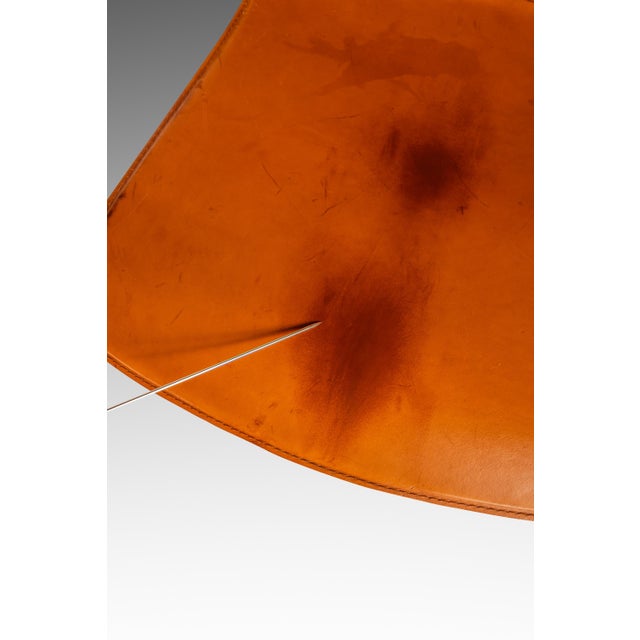 Set of Four (4) Patinaed Italian Scadinavian Modern 'Cos' Dining Chairs in Beech & Leather by Josep Lluscà for Cassina, Italy, C. 1990s For Sale - Image 15 of 18