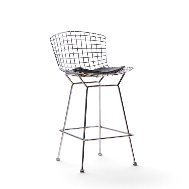 Knoll Harry Bertoia for Knoll Mid Century Chrome Bar Stools - Set of 4 For Sale - Image 4 of 13