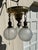 Metal Vintage Three Light Brass Semi-Flush Mount Fixture With Vintage Shades For Sale - Image 7 of 12
