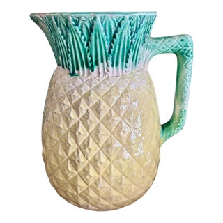 Antique Majolica Pineapple Pitcher For Sale