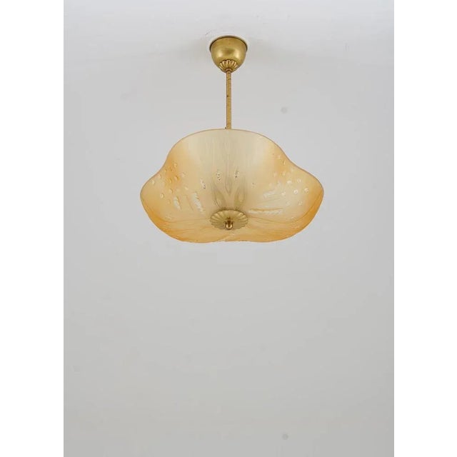 1940s Modern Swedish Scandinavian Glass Pendant, 1940s For Sale - Image 5 of 9