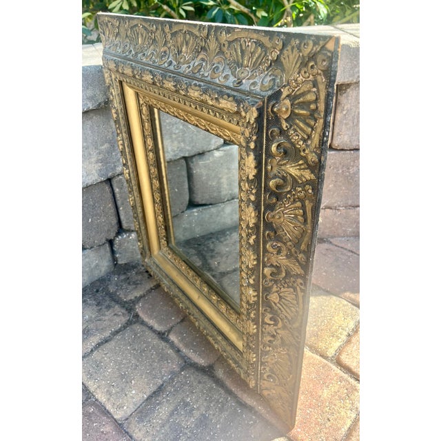 Antique Gold Gilt Wood Framed Wall Mirror For Sale - Image 4 of 7