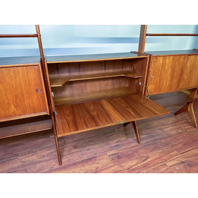 Erik Buch Erik Buch Freestanding Teak Wall Unit / Bookshelf / Room Divider For Sale - Image 4 of 12