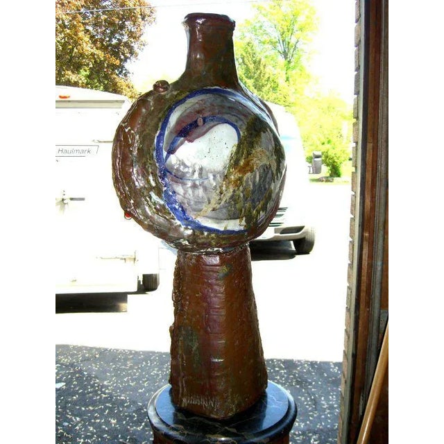 Large Terracotta Sculpture by Noted East Hampton Artist Phyllis Hammond For Sale - Image 9 of 9