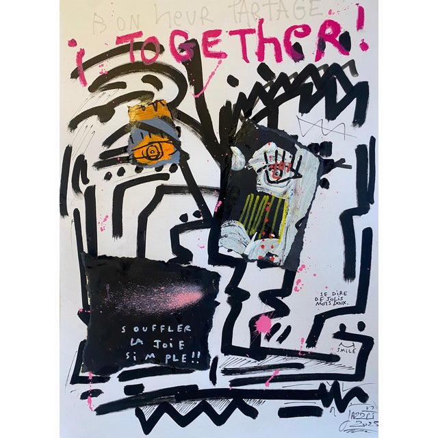 Jazzu, Blowing Joy, 2025, Mixed Media on Paper For Sale