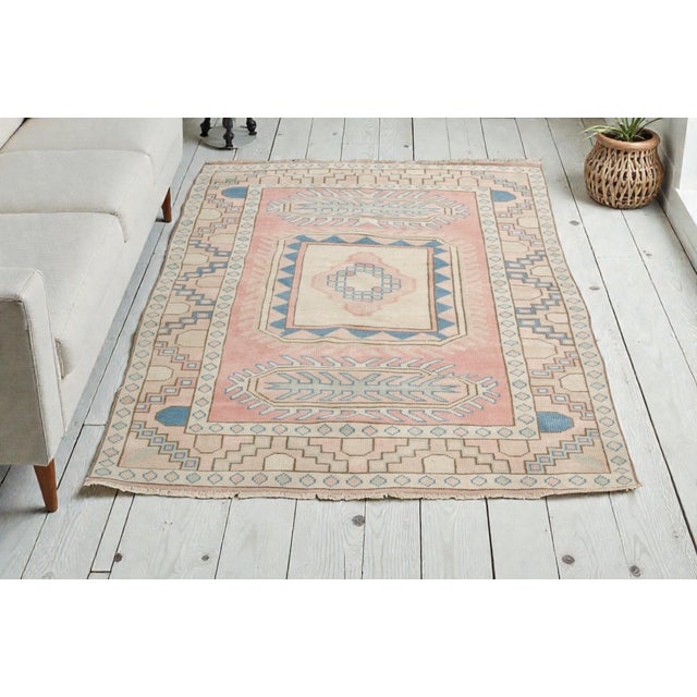 Mid 20th Century Oushak Anatolian Ethnic Rug For Sale - Image 10 of 12
