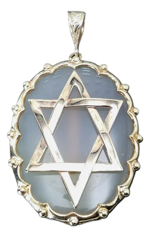 9k Yellow Gold & Jade Star of David Pendant
