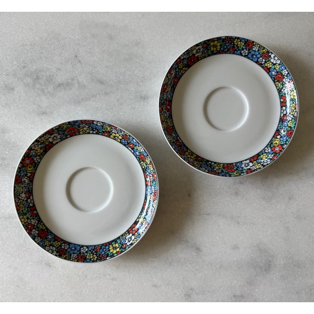 Ceramic Vintage Rosenthal "Asimmetria Blutenlese" Porcelain Breakfast Set for 2 For Sale - Image 7 of 13