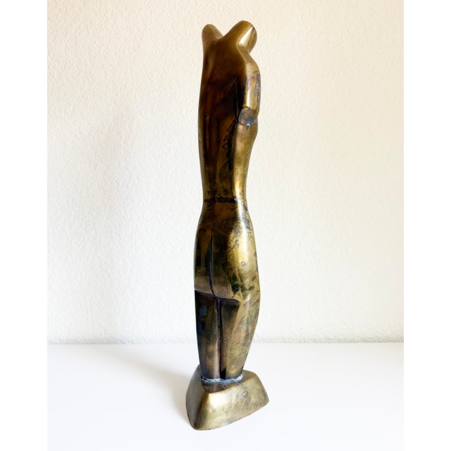 Mid-Century Modern 1970s Brass Nude Sculpture by Artist Emiel De Block For Sale - Image 3 of 12