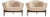 Set of MCM Sculptural Walnut Tripod Lounge Chairs in Bouclé, C. 1950s For Sale