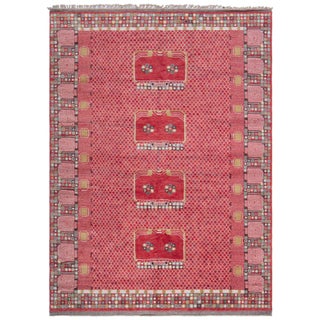 "Vermilattice" Contemporary Scandinavian Lattice Ivory Rug by Doris Leslie Blau For Sale