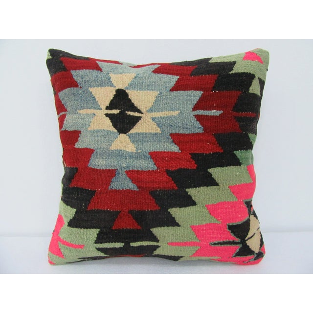 Turkish Decorative Kilim Pillow Cover For Sale - Image 4 of 4