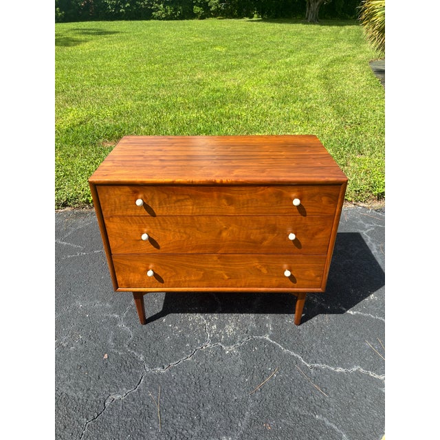 Wood 1960s Kipp Stewart for Drexel Declaration Walnut Chest of Drawers With Vanity For Sale - Image 7 of 12