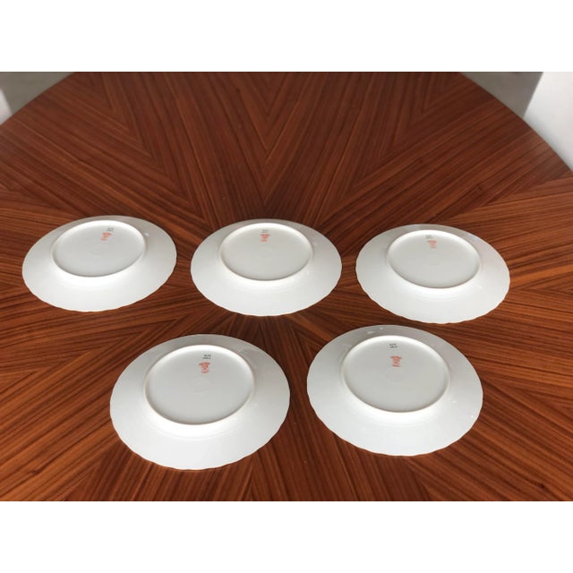 French Provincial Early 1900s French Gold Beveled Luncheon Plates, Limoges, France-Set of 5 For Sale - Image 3 of 8