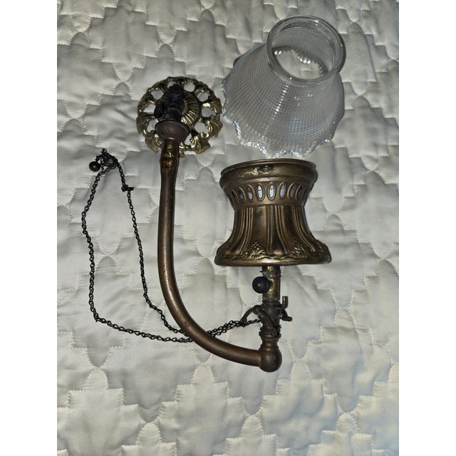 Metal Antique Gas Wall Lamp For Sale - Image 7 of 7