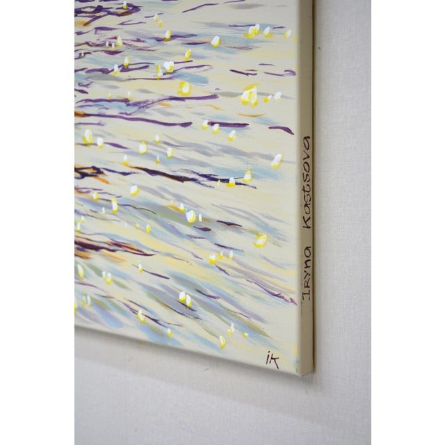 Golden Sparks of the Ocean.Modern Original Painting. Arts Bound For Sale - Image 6 of 12