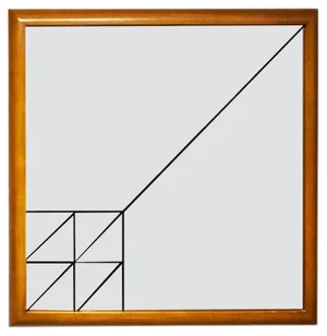 Italian Screen Printed Wooden Mirror, 1970s