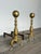 Mid-Century Modern Vintage Brass Fireplace Andirons, a Pair For Sale - Image 3 of 7