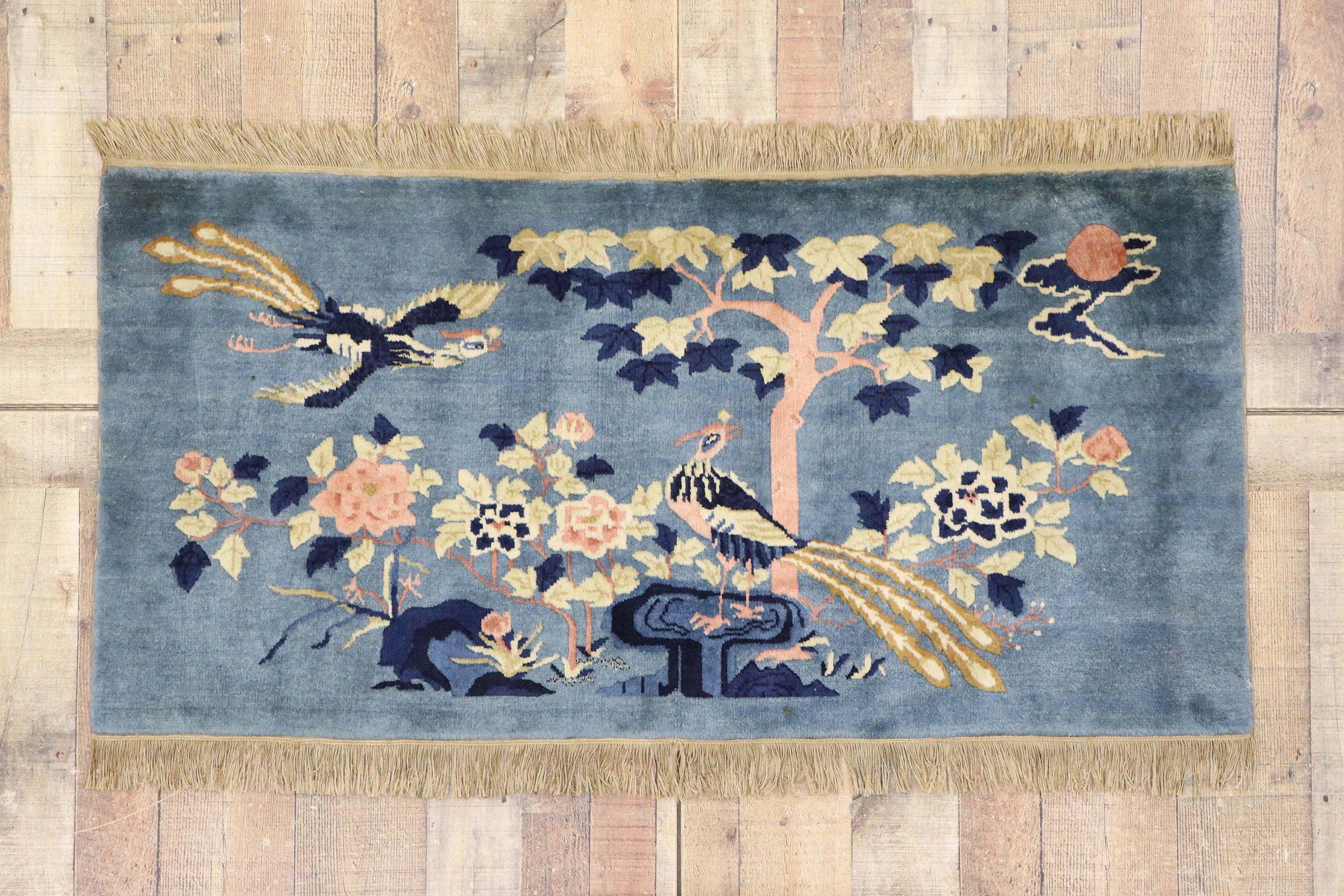 Antique Chinese Art Deco Pictorial Rug - 02'04 X 04'07 | Chairish