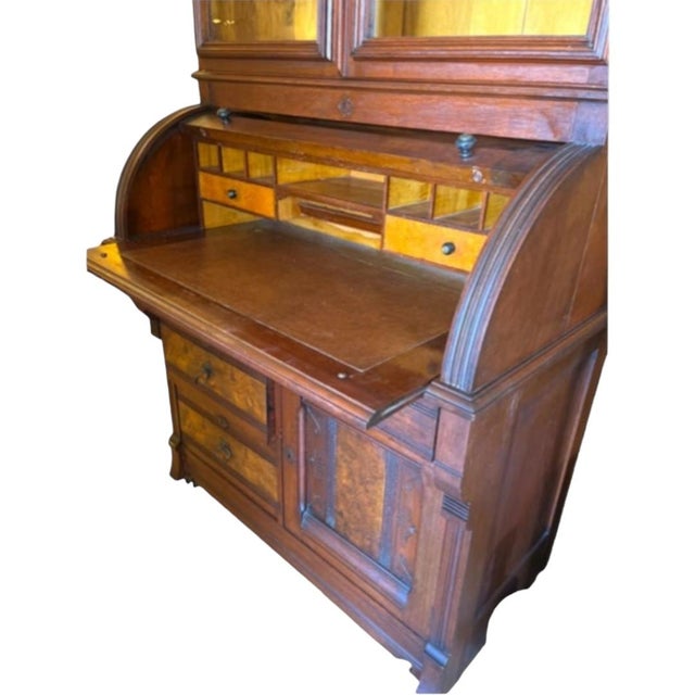 Antique 19th Century Roll Top Desk & Bookcase For Sale - Image 9 of 9