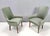 Set of Vintage Italian Green Fabric and Beech Chairs, 1960s For Sale - Image 4 of 12