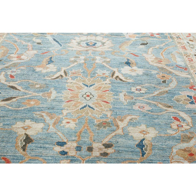 Style Traditional Rug With Water Lily Medallion In Beige "Nymphaea" For Sale - Image 4 of 8