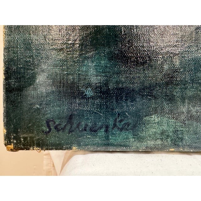 Robert Schuenke, 1950's portrait painting Oil on canvas Unframed 29" x 39.75"