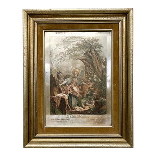 French Art Silverplate: Le Colin-Maillard Etching Jacques Firmin Beauvarlet For Sale