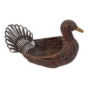 Vintage Wicker Duck Basket