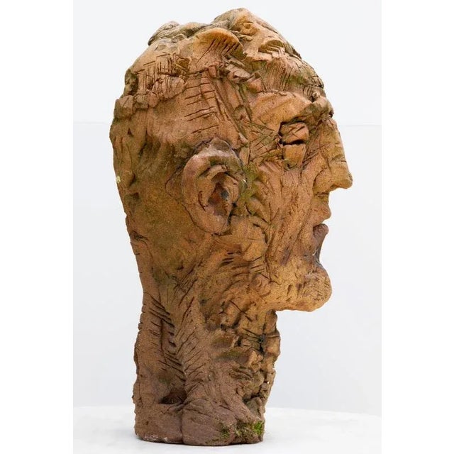 Ceramic Expressionist Ceramic Head Sculpture in Refractory Stoneware, 2010s For Sale - Image 7 of 16