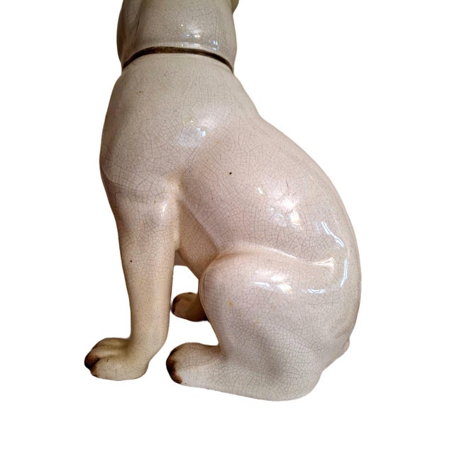 Ceramic Antique Pair of Staffordshire Pug Dogs For Sale - Image 7 of 17