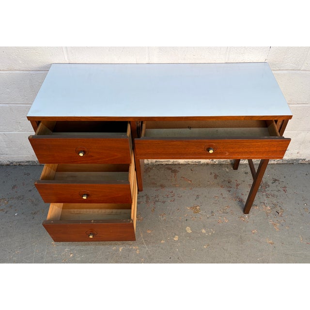 Mid-Century Walnut and Formica Top Writing Desk For Sale - Image 10 of 14