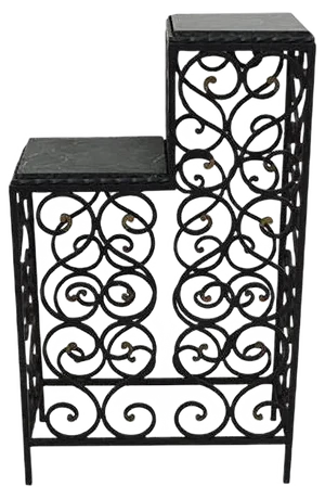 Marble and Steel Decorative Stand, 1930s