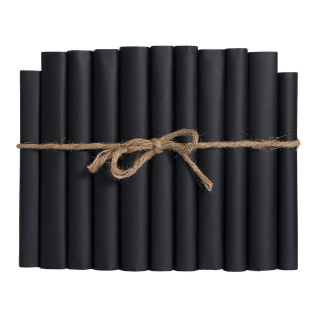 Decorative Books - Onyx Paper Wrapped Book Bundle - 1 Foot of Black Books For Sale