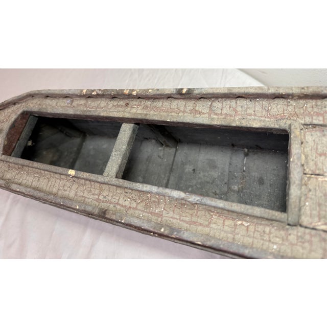 Antique Early 19th Century Handmade Carved Polychrome Wooden Folk Art Model Boat For Sale - Image 14 of 18