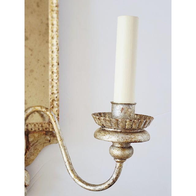 Vaughan Designs Antique Silver Mirrored Wall Sconces-a Pair For Sale - Image 14 of 16