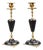 Empire Style Bronze and Ceramic Candlesticks, France, 1870s, Set of 2 For Sale