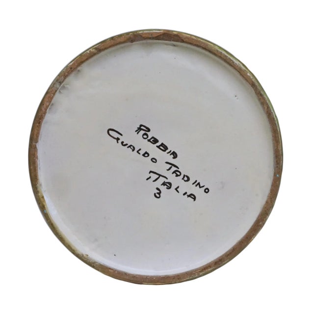 Ceramic Large Late 20th Century Robbia Gualdo Tadino Italy Luster Pottery Dragon Handles Entryway Vase For Sale - Image 7 of 8