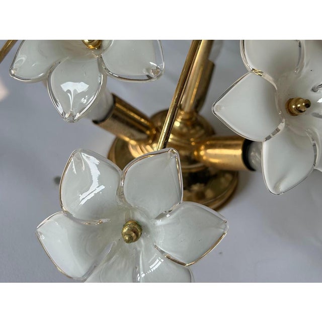 White White Daisies Murano Ceiling Light, 1980s For Sale - Image 8 of 15