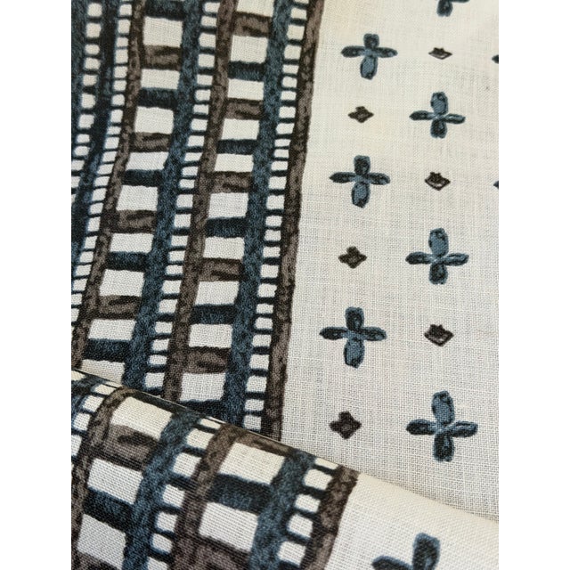 Katie Leede Amun Border 100% Linen Fabric 4 6/8 Yards For Sale - Image 4 of 6