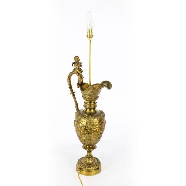 19th Century Renaissance Revival Gilt Bronze Table Lamp For Sale - Image 3 of 18