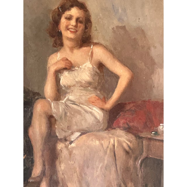 Attilio Toro, Portrait of a Woman, 1920s-1940s, Oil Painting, Framed For Sale - Image 3 of 9