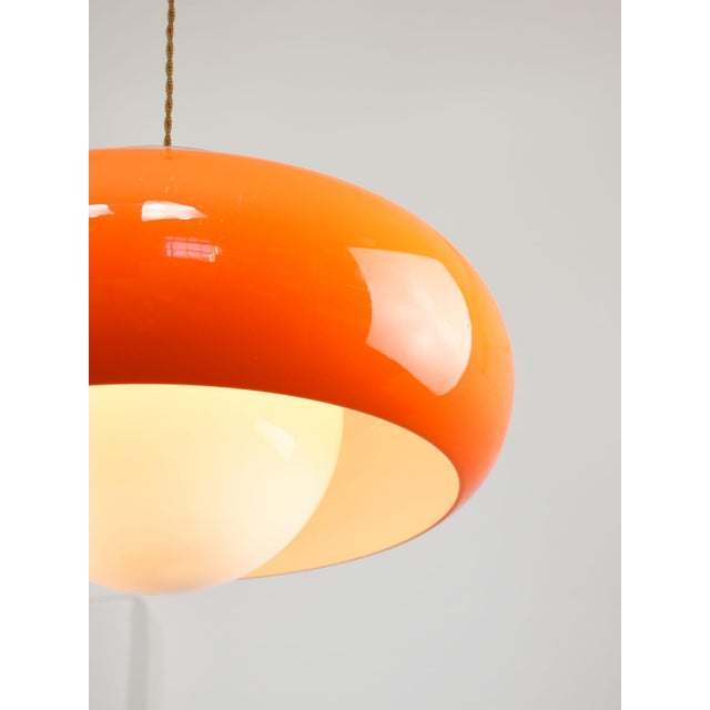 Plastic Large Space Age Orange Best Pendant from Guzzini, 1970s For Sale - Image 7 of 18