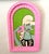 Pop Art Zombie by Katie Mansfield | Acrylic on wood depicting a zombie woman with pink hair and a skeleton shirt. For Sale - Image 3 of 4