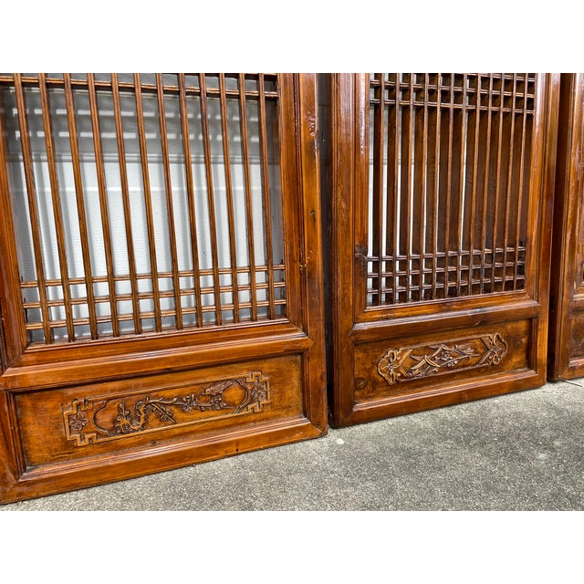 Mid 19th Century Chinese Antique Carved Panel Wall Hanging Set of 5 For Sale In Orlando - Image 6 of 10