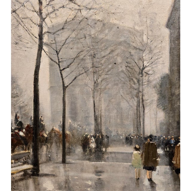 Jules René Hervé "View of l'Arc De Triomphe" Paris -Original Oil Painting For Sale In Los Angeles - Image 6 of 12